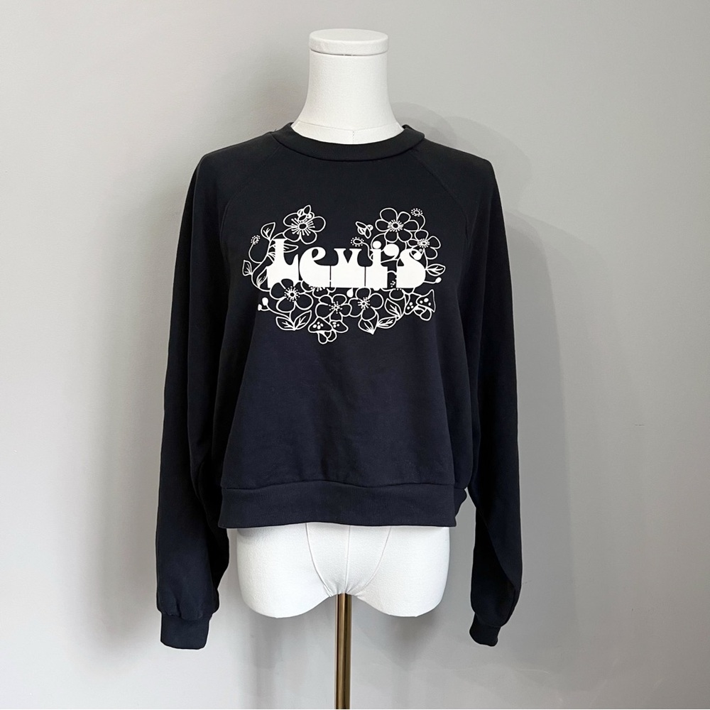 Levi's Retro Cosmos Flower Sweartshirt Cropped Size M